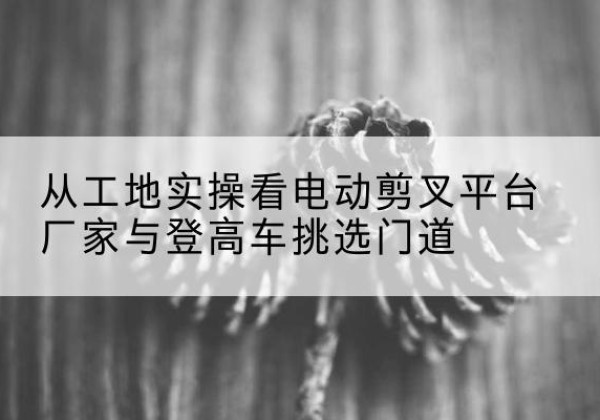 蛟河电动剪叉升降平台厂家-从工地实操看电动剪叉平台厂家与登高车挑选门道